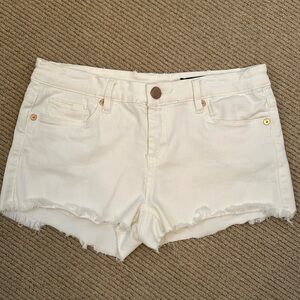 Blanc NYC Little Queenie White Denim Shorts